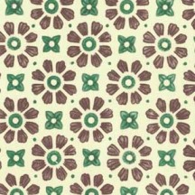 Brown and Green Stamped Flower Print Italian Paper ~ Carta Varese Italy